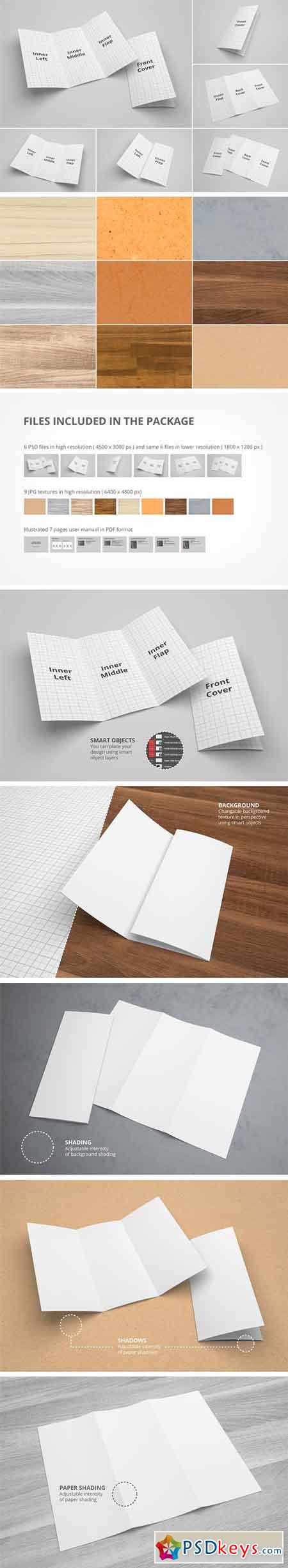 US Letter Trifold Brochure Mockup 1554967