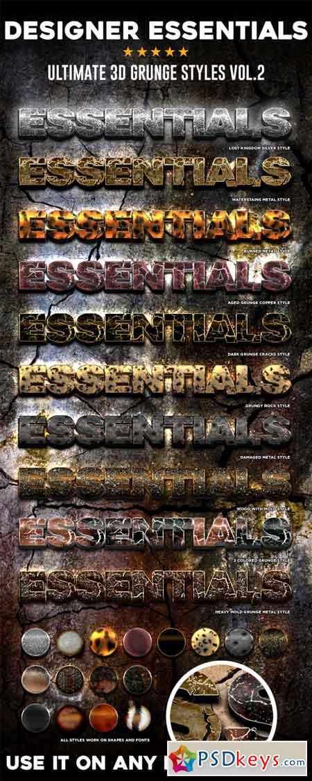 Designer Essentials Ultimate 3D Grunge Styles Vol.2 20239370