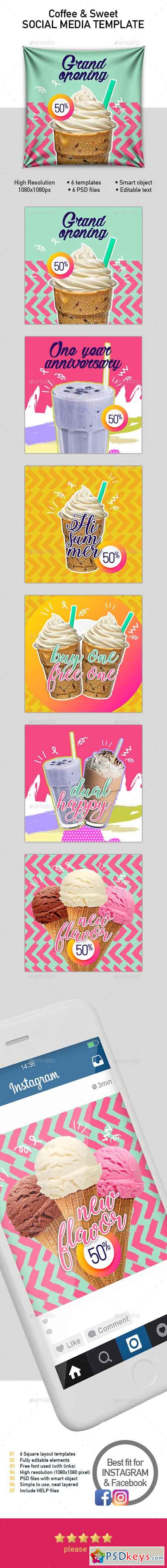 Set 6 Instagram Templates for Food and Drinks Business 20238514