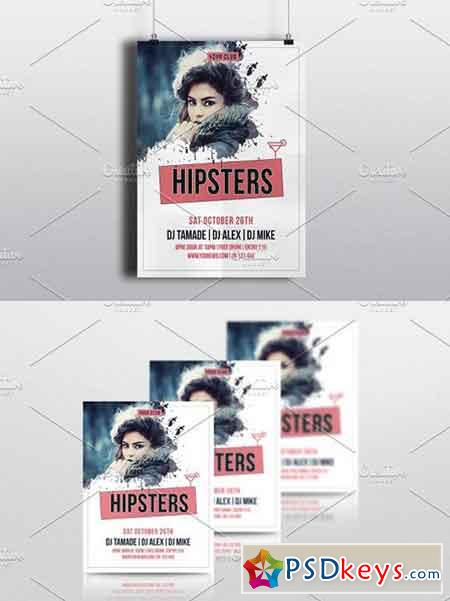 Hipster Party Flyer Template-V543 1394997