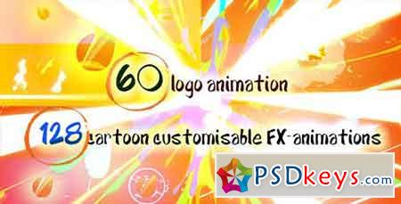 60 Quick Cartoon Logo Reveal Pack &128 Cartoon FX in 9 Packs 13026904 - After Effects Projects