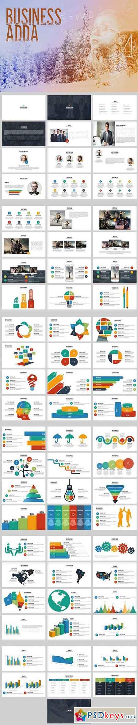 Business Adda Powerpoint Template 1360013