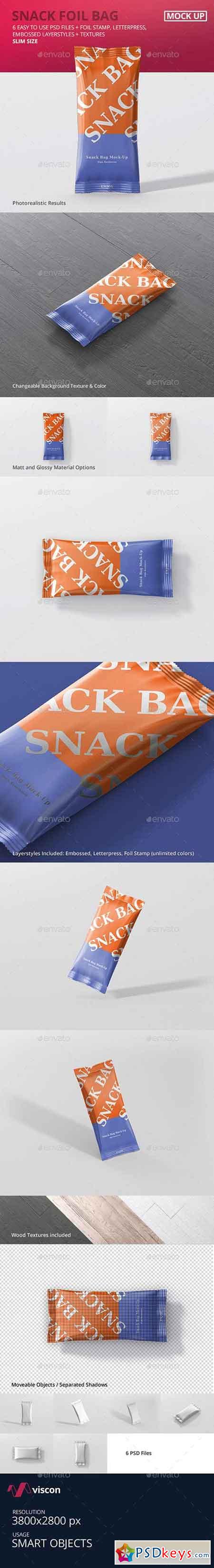 Snack Foil Bag Mockup - Slim Size 20236420