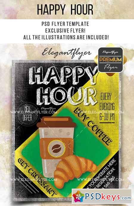 Happy Hour V09 Flyer PSD Template + Facebook Cover