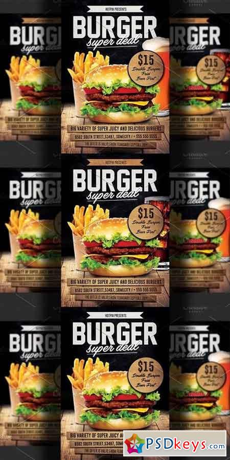 Burger Promotion Flyer Template 1327751