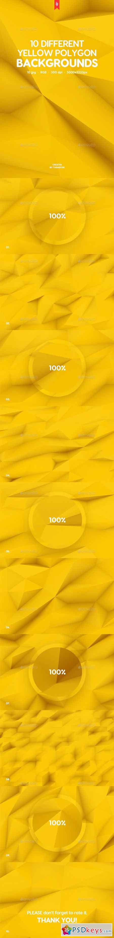 10 Different Yellow Polygon Backgrounds 20364620