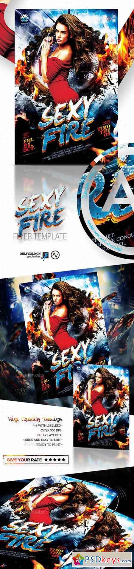 Sexy Fire Flyer Template 11172636