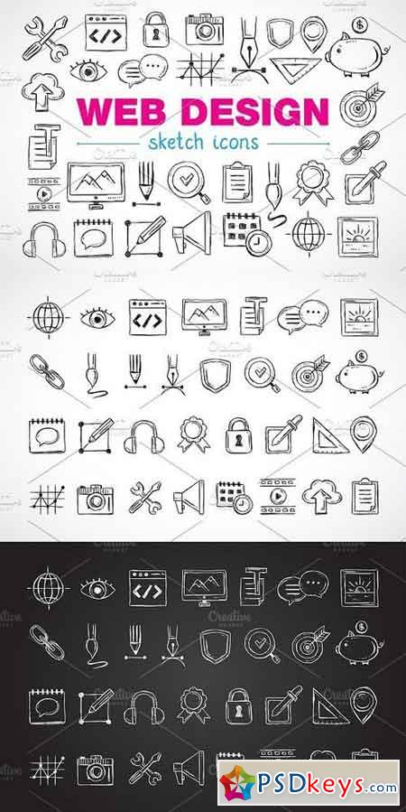 Web design sketch icons 1194392