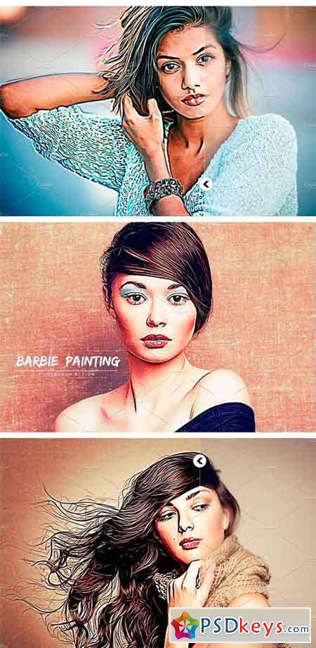 Barbie Painting Photoshop Action 1660802
