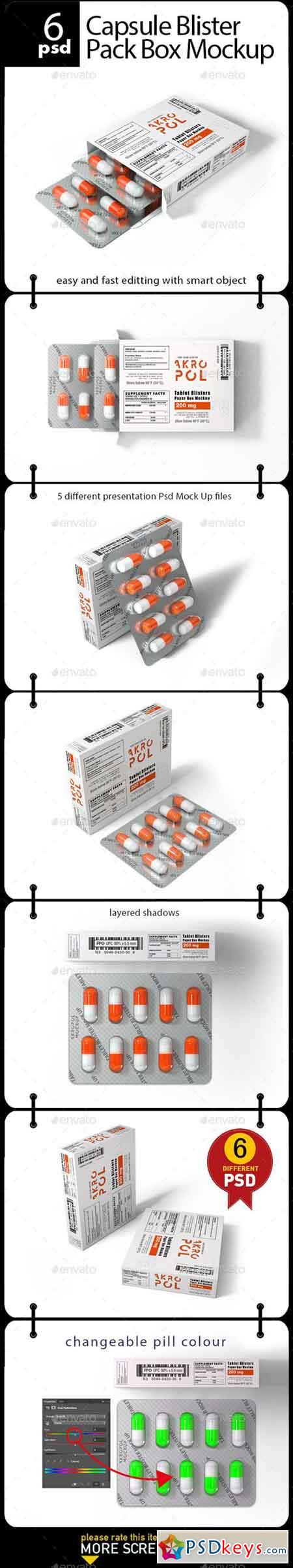 Download Capsule Blister Pack Box Mockup 20348190 » Free Download Photoshop Vector Stock image Via ...