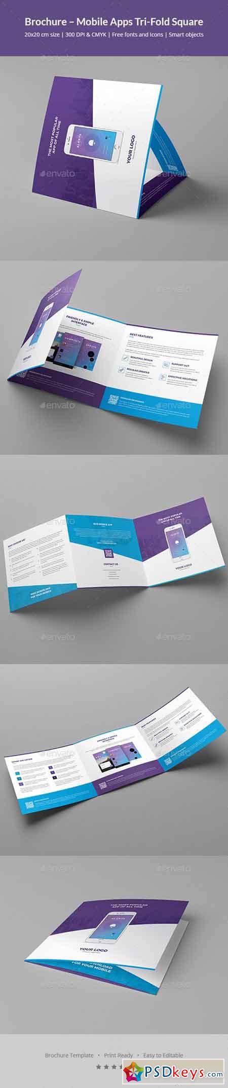 Brochure  Mobile Apps Tri-Fold Square 20365949