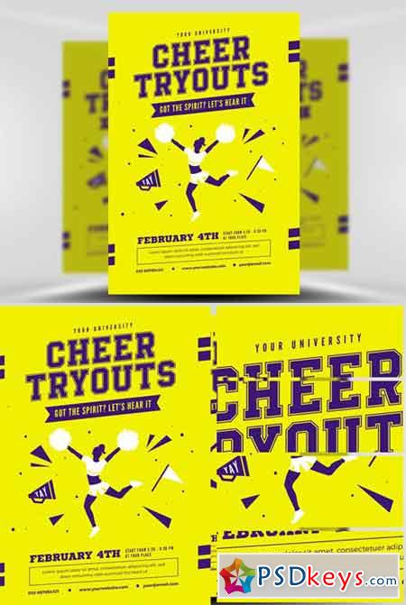 Cheer Tryouts Flyer Template