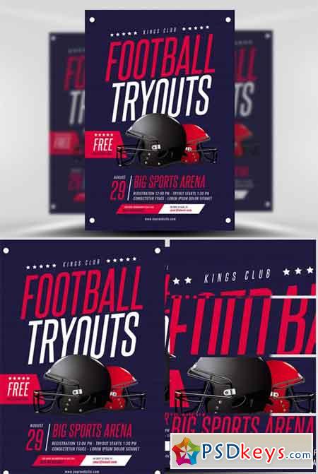 Football Tryouts Flyer Template