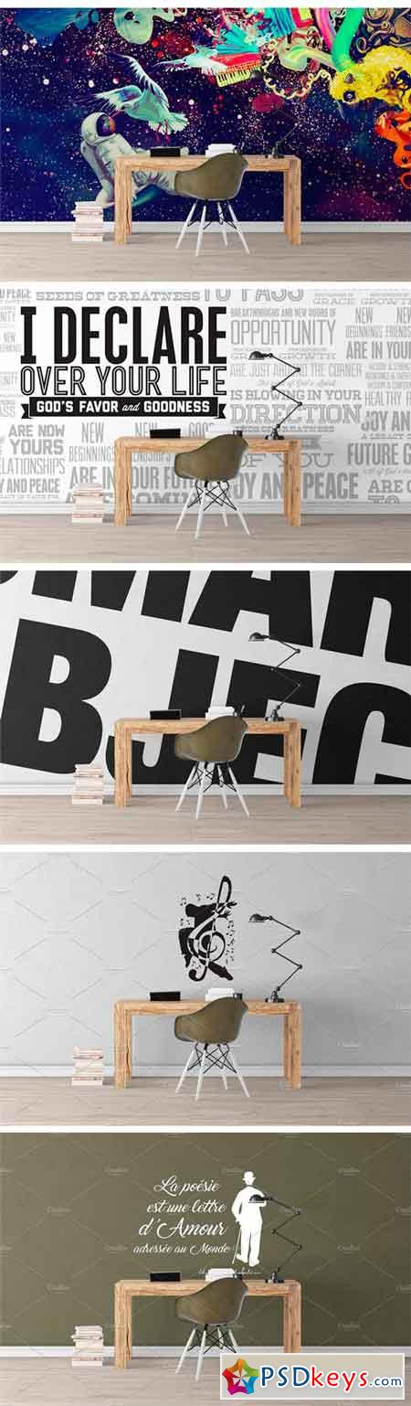 Wall Mockup - Sticker Mockup Vol 510 1643027