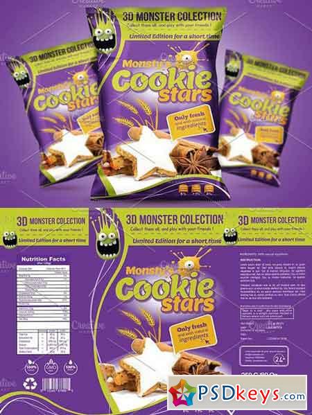 Cookie packaging design template 1635010