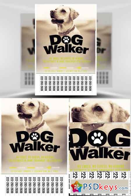 Professional Dog Walker Flyer Template