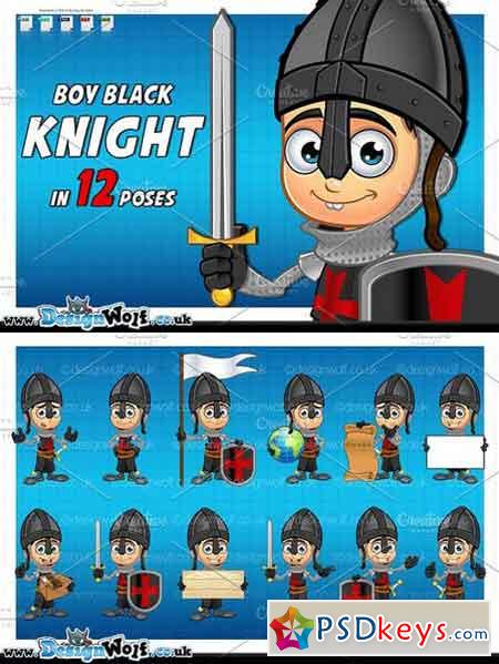 Boy Black Knight In 12 Poses 1632777