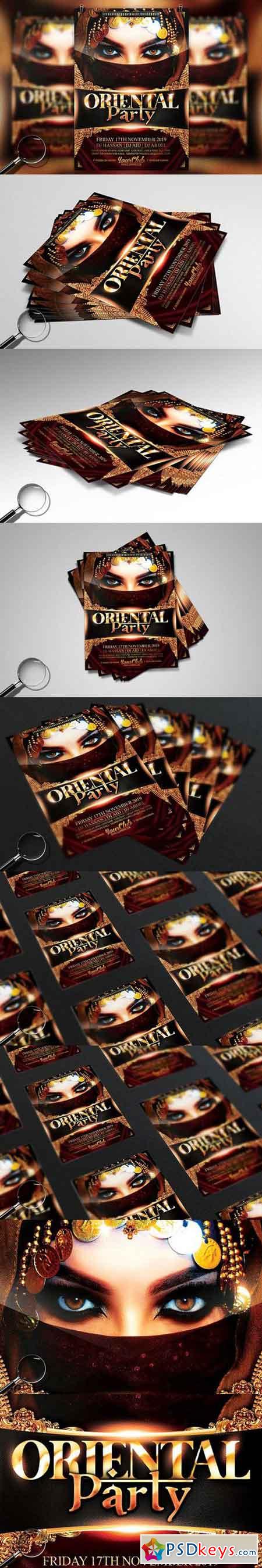 Oriental Party Gold Flyer Template 1635976
