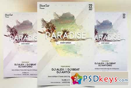 Summer Paradise - PSD Flyer Template 1636137