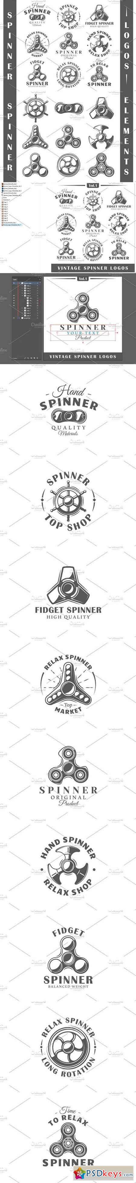 9 Spinner Logos Templates Vol.1 1643541