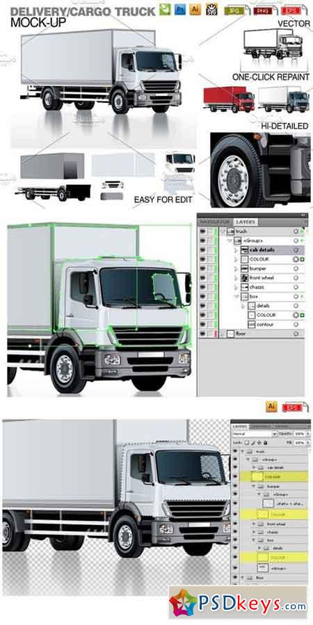 Vector Delivery Cargo Truck 1655032