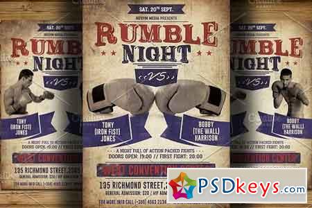 Vintage Boxing Flyer Poster Template 1656316
