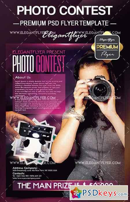 Photo Contest  Flyer PSD Template + Facebook Cover