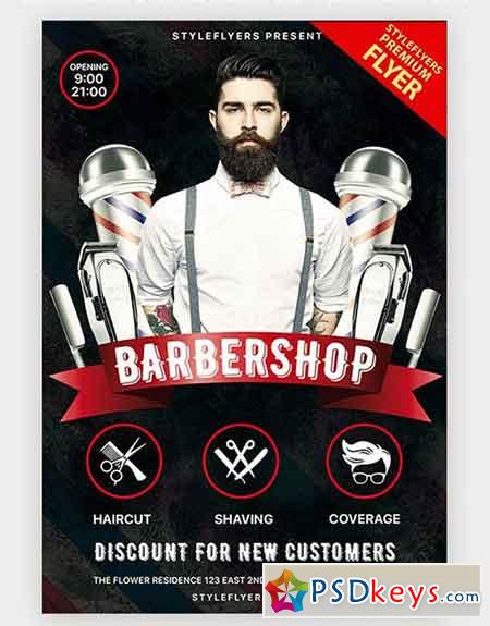 Barbershop Flyer Template PSD Download - XtremeFlyers