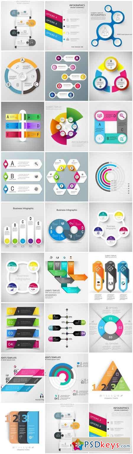 Infographics Design Elements #286 - 25 Vector