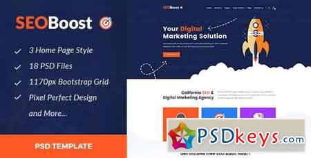 SEOBoost - SEO & Digital Marketing Agency PSD Template 20308480