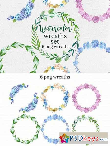 Watercolor Wreaths Set 1644829