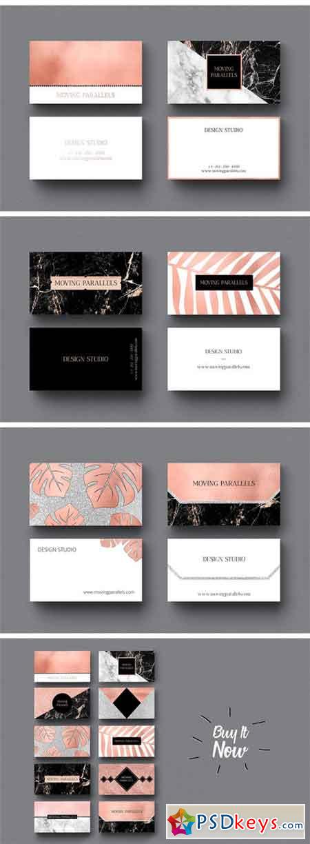 Rose Gold Business Cards Bundle 1559268