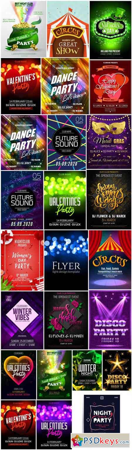 Different Party Flyer Template - 25 Vector