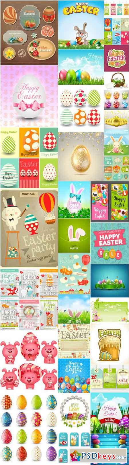 Happy Easter Easter Eggs Collection #3 - 35 Vector