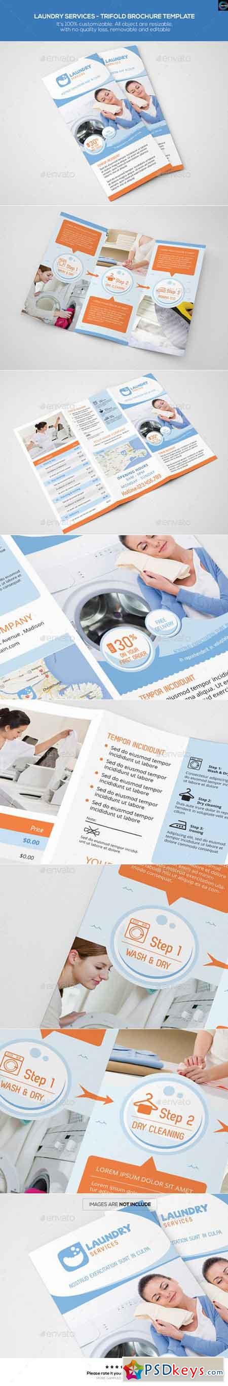 Laundry Services - Trifold Brochure Template 12616028