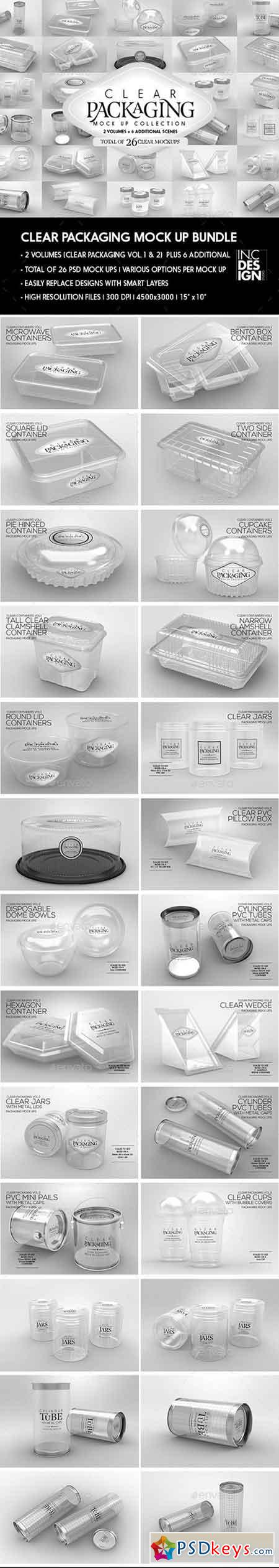 Clear Packaging MockUp BUNDLE 20309618