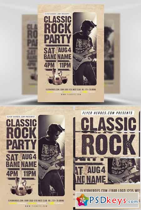 Classic Rock Bands Flyer Template