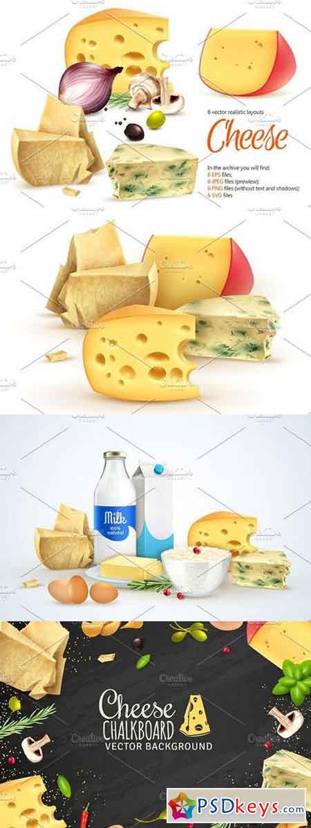 Cheese Realistic Set 1656355