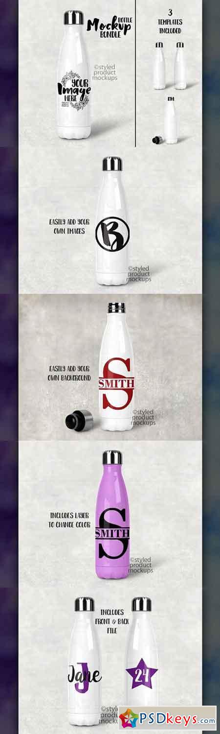 White Soda Style Bottle Mockup 1656367