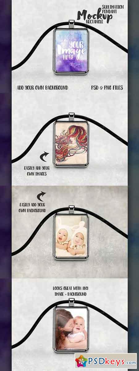 Rectangle sublimation pendant mockup 1412692