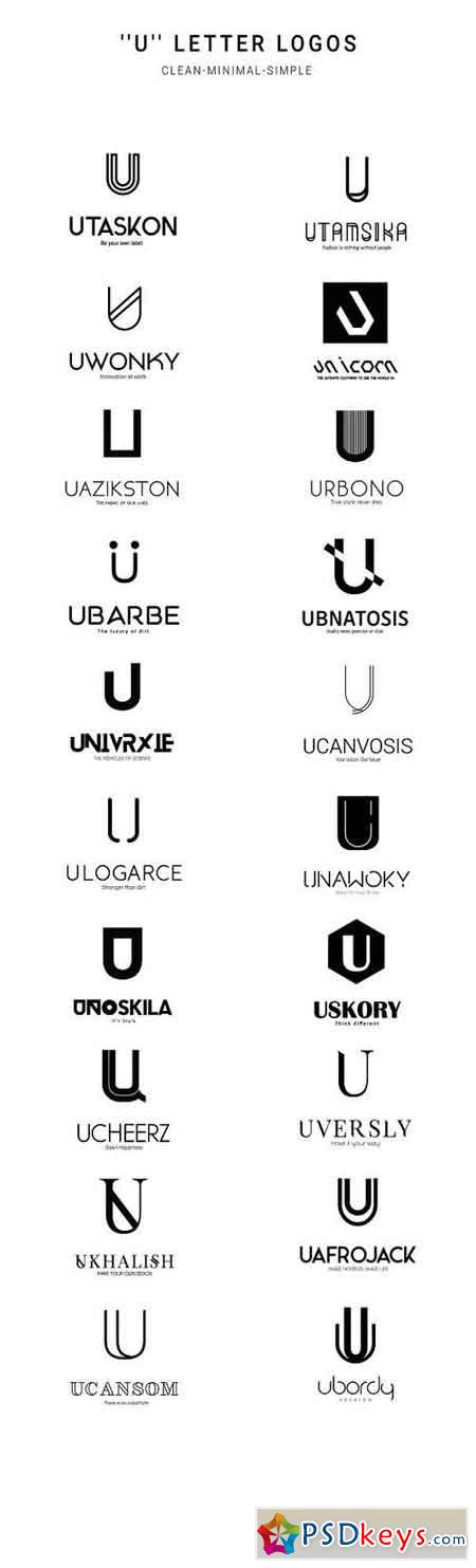 20 U Letter Alphabetic Logos 1326365