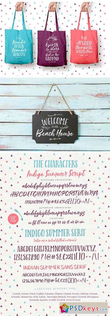 Indigo Summer Font Trio 1483778