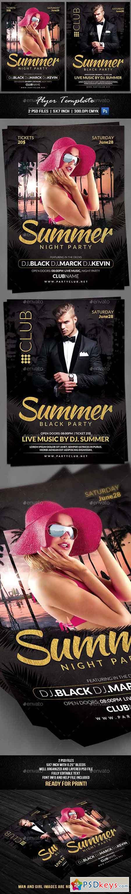 Summer Night Party Flyer Template 19719091