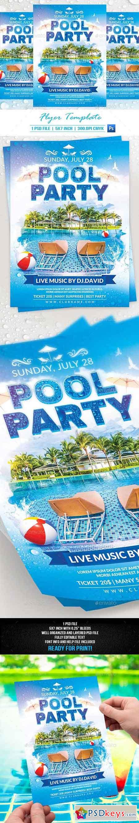 Pool Party Flyer Template 19967044