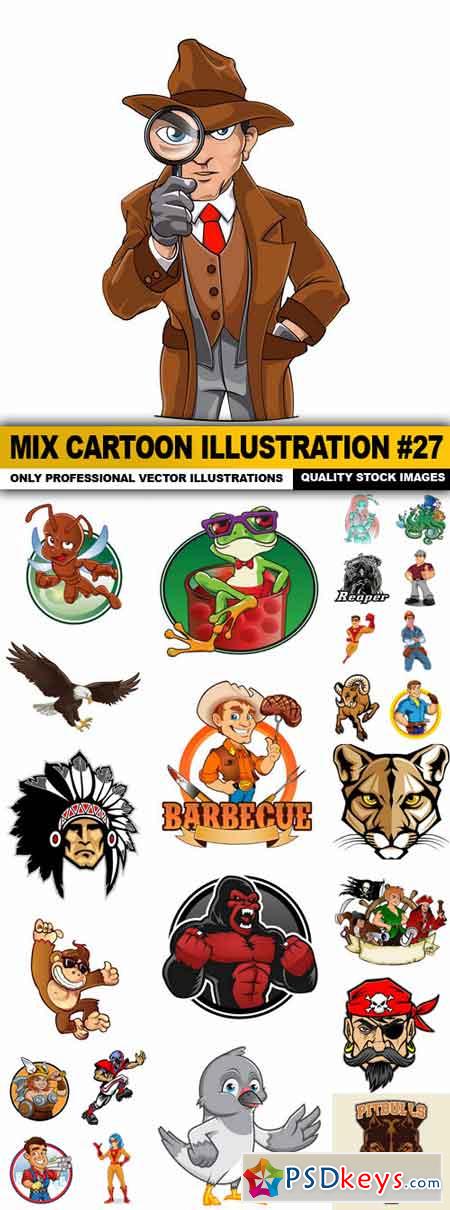 Mix cartoon Illustration #27 - 25 Vector