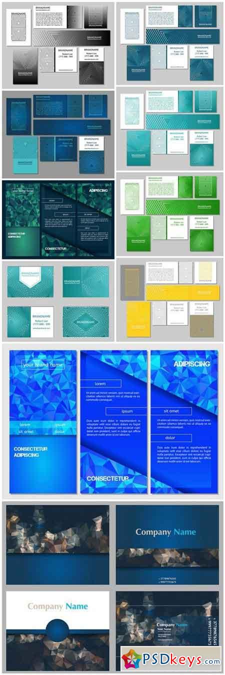 Abstract Business Card Flyer Banners - 11 Vector