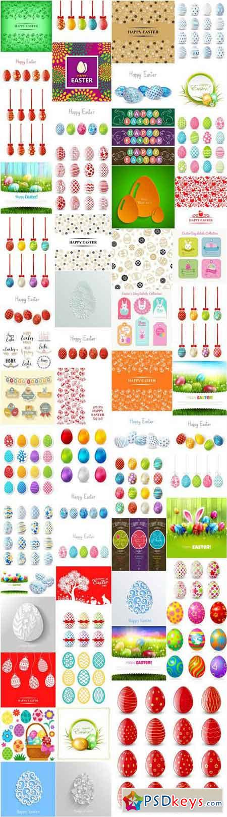 Happy Easter Easter Eggs Collection #2 - 55 Vector