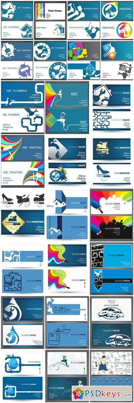 Business Card For Home Service - 28 Vector