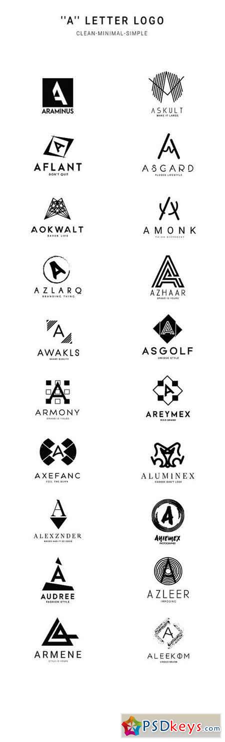 20 A Letter Alphabetic Logos 1306057