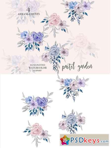 Pastel Rose Clip Art Floral Clipart 1720474